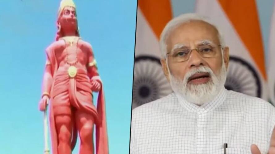 PM Modi unveils 108 ft Hanuman statue in Gujarat's Morbi as part of