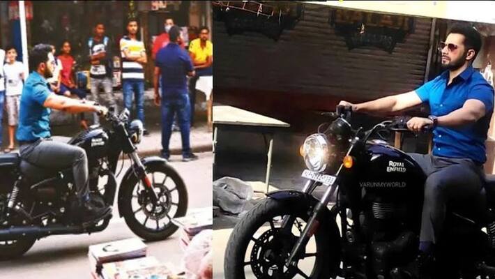 A traffic challan issued against actor Varun Dhawan after riding a Royal Enfield Meteor without helmet A traffic challan issued against actor Varun Dhawan after riding a Royal Enfield Meteor without helmet