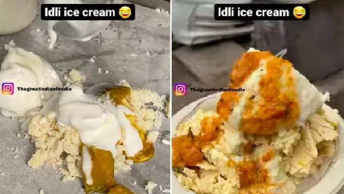 street food vendor makes idli ice cream street food vendor makes idli ice cream