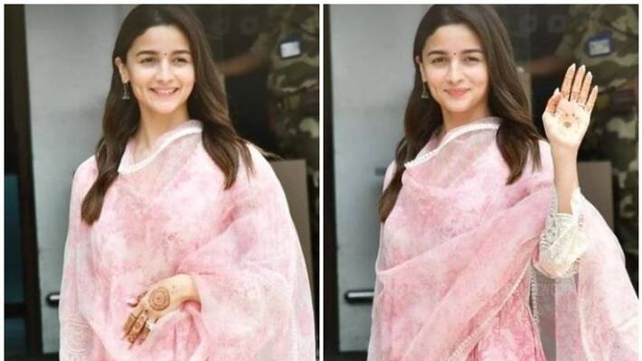 Alia Bhatt pink floral suit embracing summers Alia Bhatt pink floral suit embracing summers