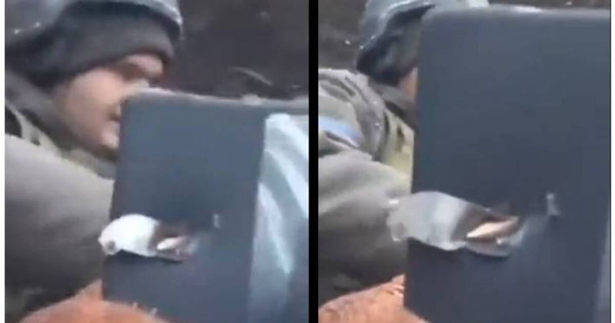 தோட்டாவை தடுத்து நிறுத்தி உக்ரைன் வீரர் உயிரை காப்பாற்றிய செல்போன்.. வைரலாகும் பரபர வீடியோ...!