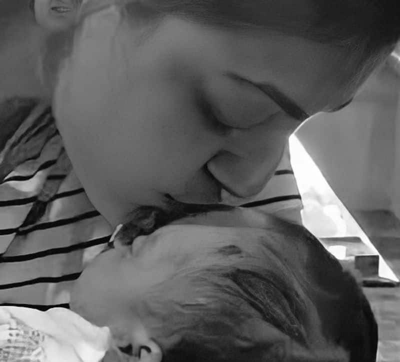 Post of Kajal Aggarwal with her son on Mothers day 