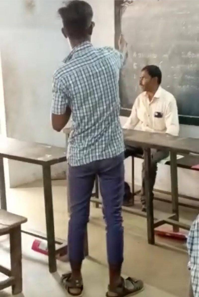 The student jumped to hit the school teacher