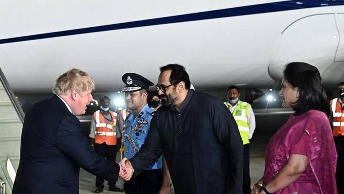 Rajeev Chandrasekhar on Thursday received the Prime Minister of UK at Delhi Airport Rajeev Chandrasekhar on Thursday received the Prime Minister of UK at Delhi Airport