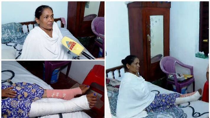 housewife fell in waterlogging and broke both legs In Kochi housewife fell in waterlogging and broke both legs In Kochi