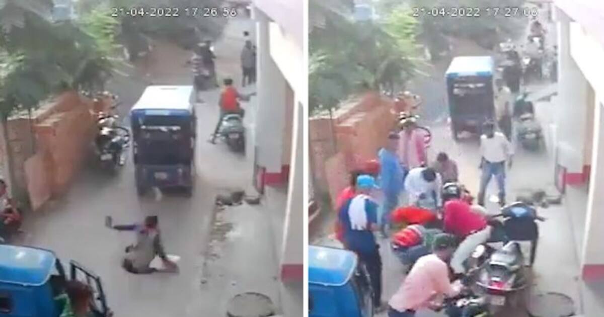 Watch: Woman In Patna Falls Into A Manhole While Talking On Phone