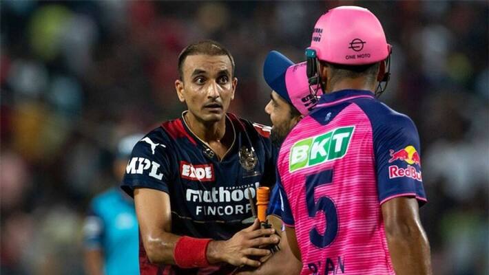 ipl 2022 rr vs rcb : Riyan Parag, Harshal Patel Involved In Heated Altercation During Match 39 ipl 2022 rr vs rcb : Riyan Parag, Harshal Patel Involved In Heated Altercation During Match 39