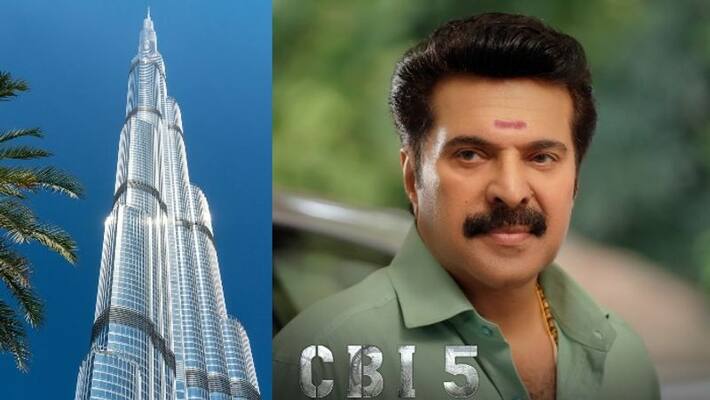 actor mammootty movie cbi 5 The Brain Promo trailer played on Burj Khalif actor mammootty movie cbi 5 The Brain Promo trailer played on Burj Khalif