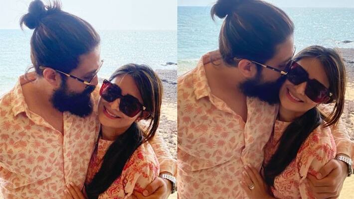 KGF 2 Rocky Bhai aka yash Kisses to wife Radhika pandit, Romantic Pics goes viral kpg KGF 2 Rocky Bhai aka yash Kisses to wife Radhika pandit, Romantic Pics goes viral kpg