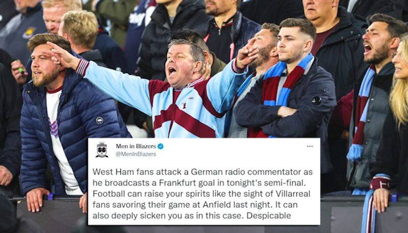 West Ham investigating incident after fans allegedly attack German  commentators live on air