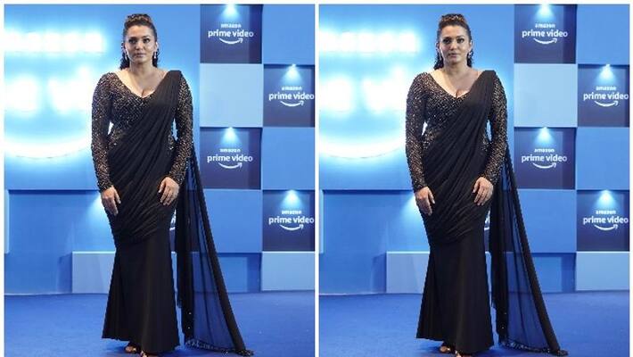Parvathy Thiruvothu black saree viral photo Parvathy Thiruvothu black saree viral photo
