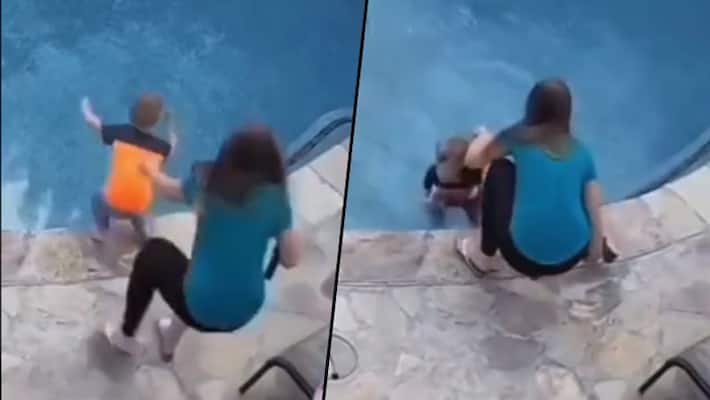 ‘super Mom Saves Her Son From Drowning Video Goes Viral