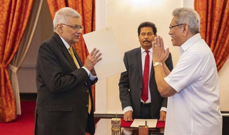 crisis in sri lanka : Sri Lanka PM sworn-in as finance minister