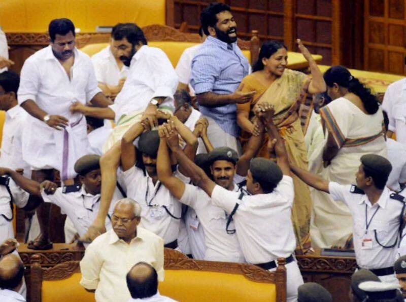 Five Iconic visuals that rewrite Kerala election history  part 2 V Sivankuttys assembly ruckus case