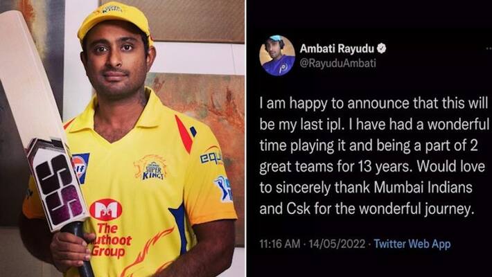 Chennai Super Kings Batsman Ambati Rayudu tweets IPL retirement announcement withdraws quickly san Chennai Super Kings Batsman Ambati Rayudu tweets IPL retirement announcement withdraws quickly san