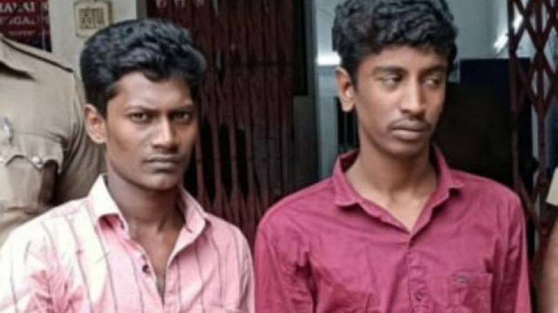 Police have arrested two persons for robbing a two wheeler showroom at Singaperumal temple for Rs 8 lakh