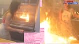 fire broke out while cooking the girl video went viral KPZ