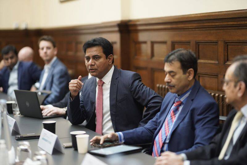 telangana minister ktr meeting with the leadership of surface measurement systems in his uk tour