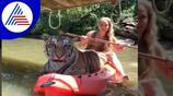 women boating with tiger video goes viral akb