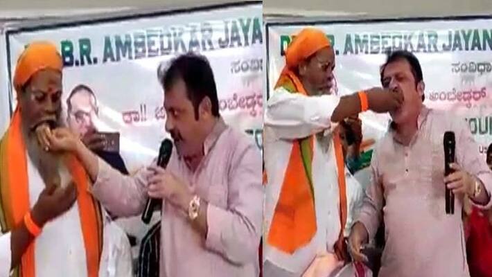 Watch Karnataka Politician Gesture For Dalit Priest In Unity Message Watch Karnataka Politician Gesture For Dalit Priest In Unity Message