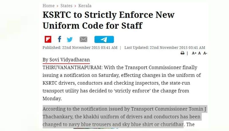 KSRTC bus driver did not wear religious attire while driving mnj 