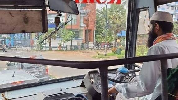 KSRTC bus driver did not wear religious attire while driving mnj KSRTC bus driver did not wear religious attire while driving mnj