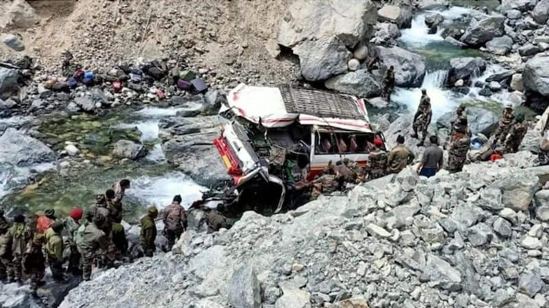 Bus carrying 26 army personnel falls into Shyok river in Ladakh