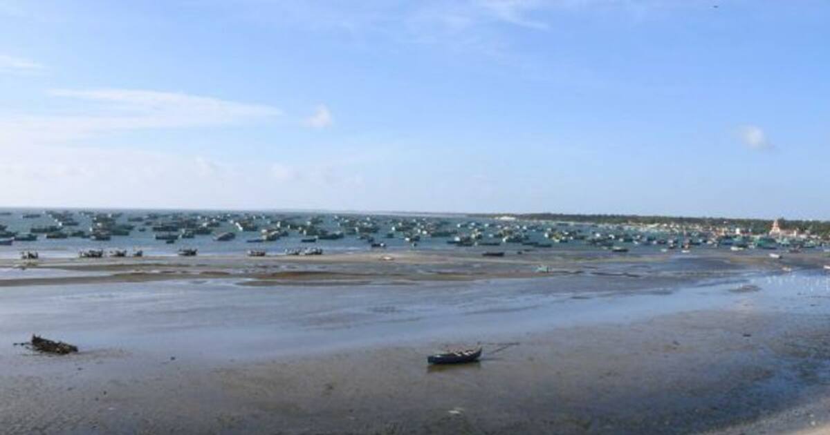 திடீரென்று 100 மீட்டர் தூரத்திற்கு உள்வாங்கிய கடல் .. அலறி அடித்து ஓடிய சுற்றுலா பயணிகள்..