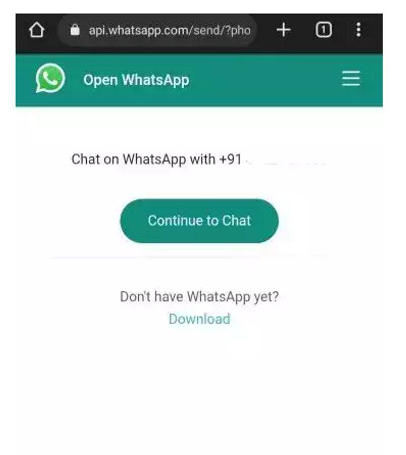 How to send WhatsApp messages to someone without saving phone number