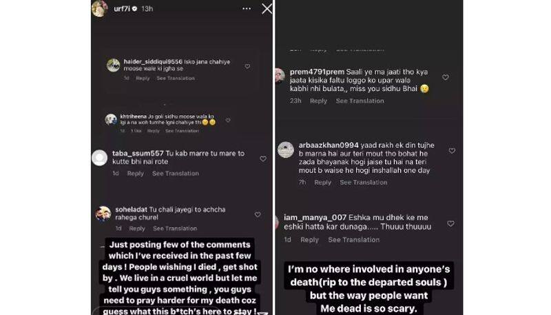 urfi javed shares some screen shots which shows threats she got in social media 