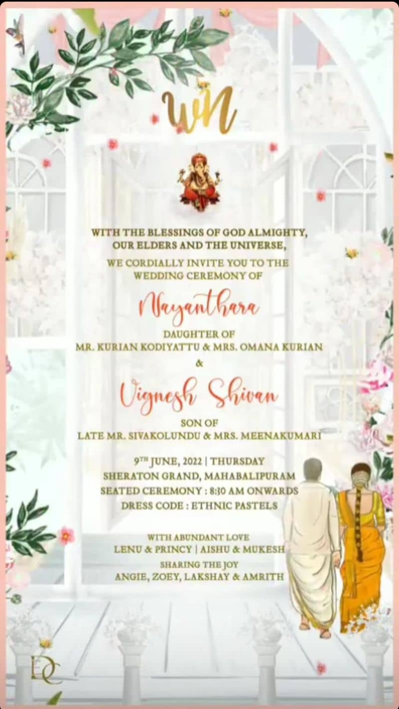 vignesh shivan Nayanthara's colorful wedding invite video viral on social media