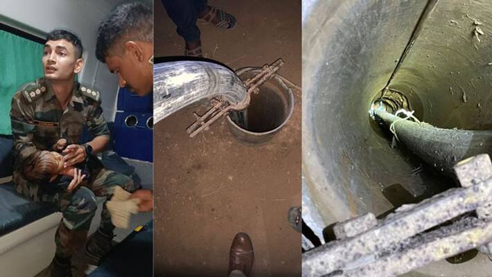 Army successfully rescued one and a half year old child who fell in 300 feet deep borewell in Surendranagar, Gujarat, shocking video kpa Army successfully rescued one and a half year old child who fell in 300 feet deep borewell in Surendranagar, Gujarat, shocking video kpa