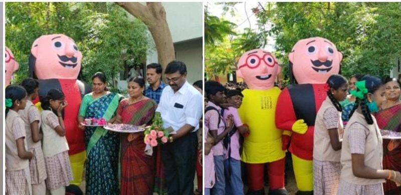 Tamilnadu School Reopens Motu Patlu to welcome government school students