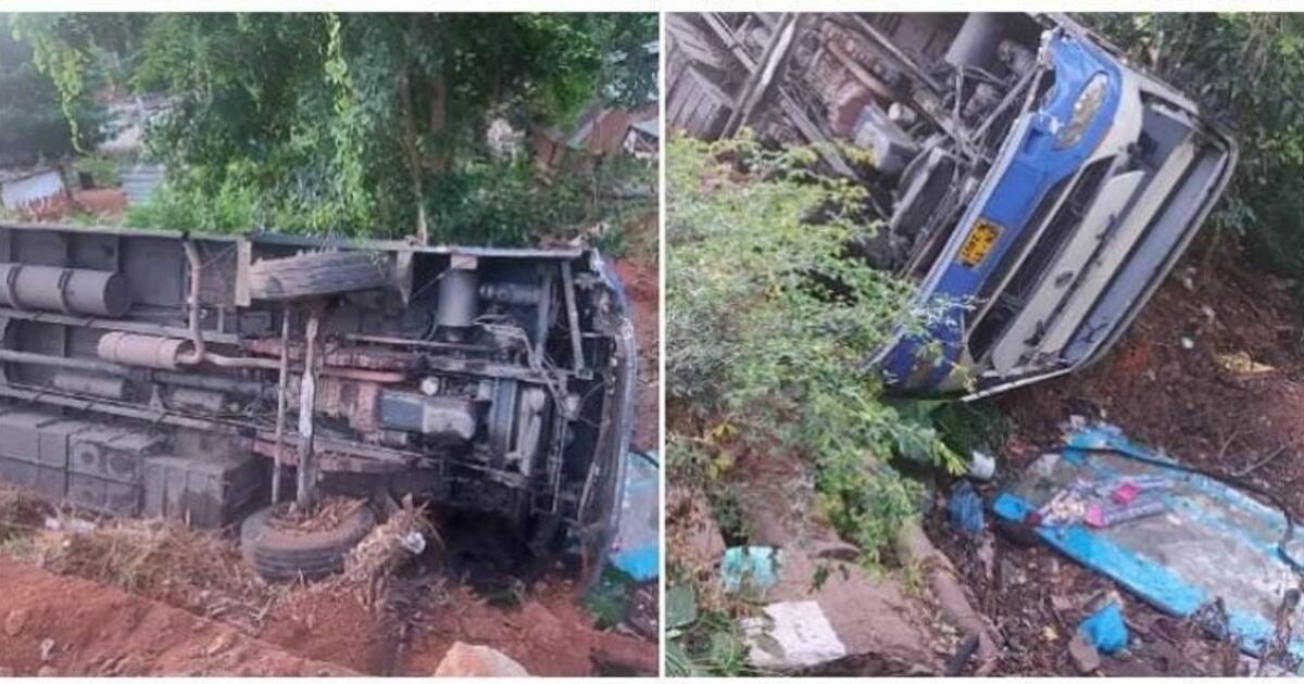 தாறுமாறாக ஓடி தலைகீழாக பள்ளத்தில் கவிழ்ந்த அரசு பேருந்து... தூக்கி வீசப்பட்ட 25 பேர் நிலை என்ன?