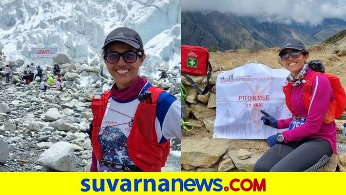 Ashwini Bhat climb 60 km Everest mountain a special story by Kannada Prabha kvn Ashwini Bhat climb 60 km Everest mountain a special story by Kannada Prabha kvn