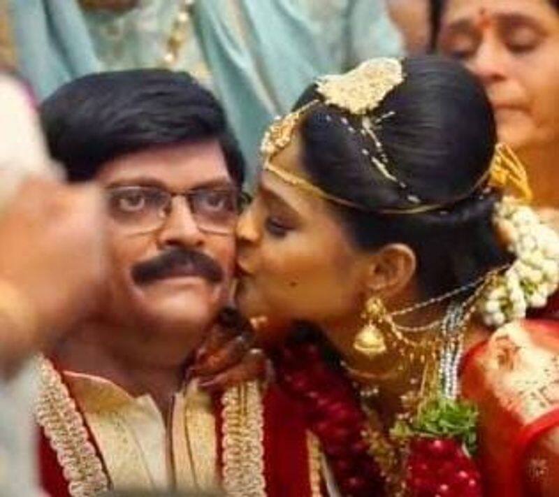 The wax statue of the deceased father was brought to the wedding hall at a wedding in Telangana to the surprise of the relatives