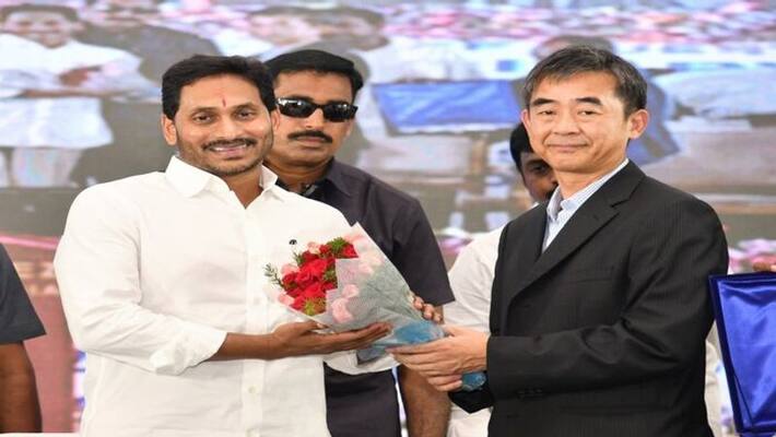 CM Jagan lays foundation stone for Apache Industry in Inagaluru village in tirupati district CM Jagan lays foundation stone for Apache Industry in Inagaluru village in tirupati district
