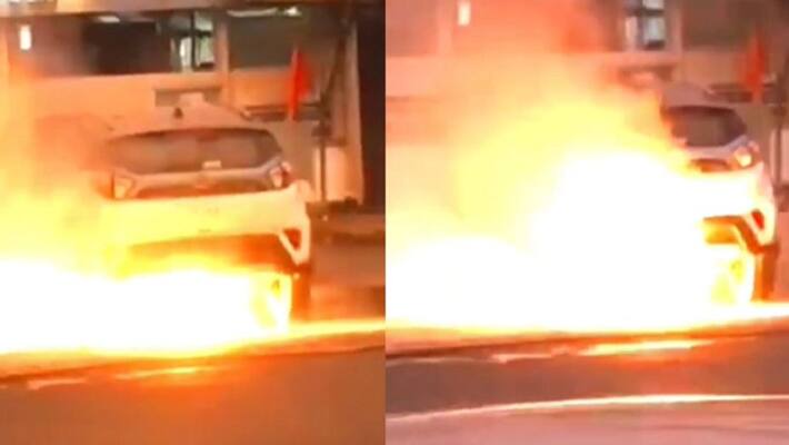 Tata Nexon Ev catches fire in mumbai Company directs for Detailed Investiagation ckm Tata Nexon Ev catches fire in mumbai Company directs for Detailed Investiagation ckm