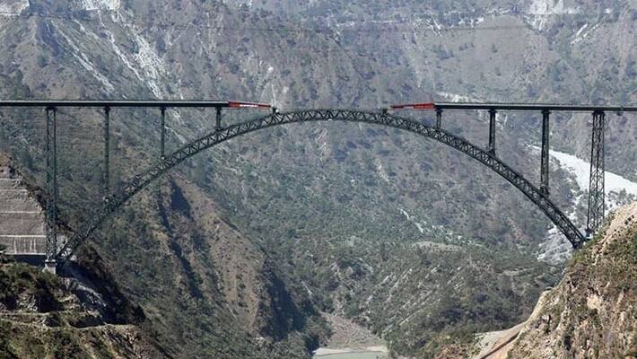 worlds highest rail bridge on chenab gets golden joint ready for inauguration ash worlds highest rail bridge on chenab gets golden joint ready for inauguration ash