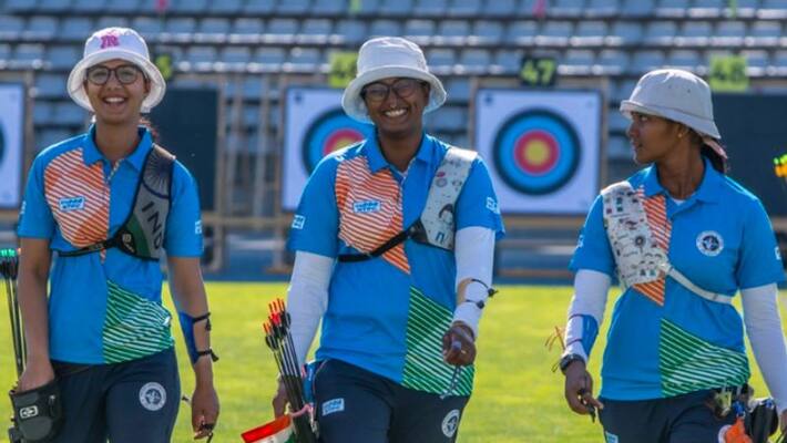 Deepika Kumari and team win silver in recurve team event after loss against chinese taipei at Archery World Cup 2022 spb Deepika Kumari and team win silver in recurve team event after loss against chinese taipei at Archery World Cup 2022 spb