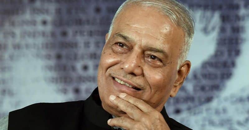 Joined By Top Oppn Leaders Yashwant Sinha Files Nomination KCR Party Also Announces Support