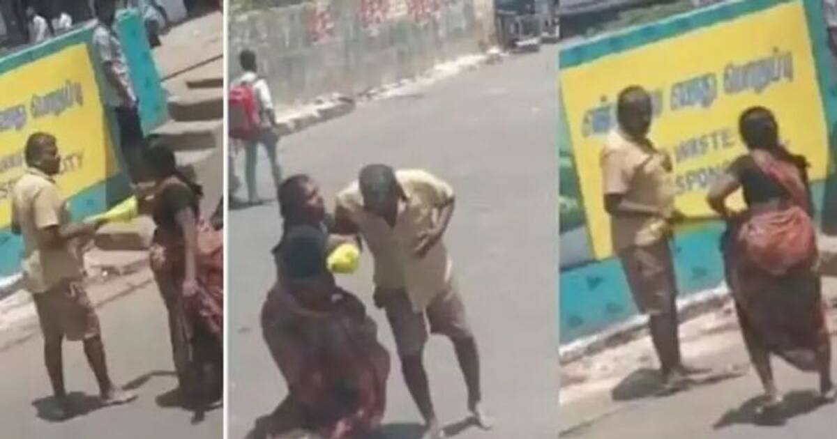 தலைக்கேறிய போதை.. தெளியாத மப்பு.. ஆண் ஒருவரை அடித்து.. ஆபாசமாக பேசி வாண்டடாக வம்பிழுத்த குடிமகள்.!