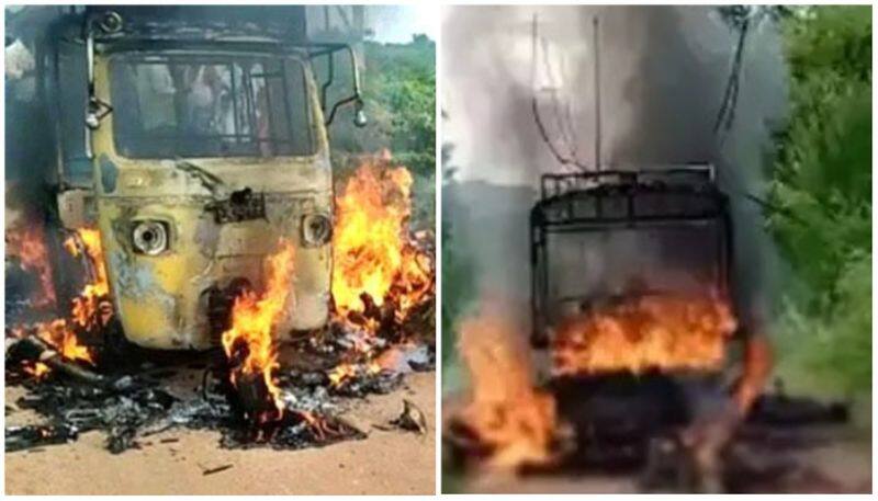 In Andhra Pradesh farmers traveling in autos were electrocuted
