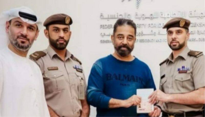 kamalhassan  honored to receive the Golden Visa from United Arab Emirates