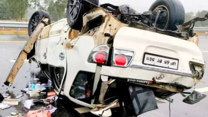 Accident of brother of BJP MP and Bhojpuri star Dinesh Lal Yadav car overturned rps Accident of brother of BJP MP and Bhojpuri star Dinesh Lal Yadav car overturned rps