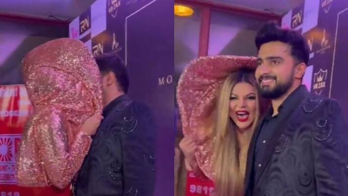 Rakhi Sawant got trolled for kissing boyfriend in the red carpet anbsd Rakhi Sawant got trolled for kissing boyfriend in the red carpet anbsd