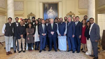 MoS Rajeev Chandrasekhar meets UK PM Boris Johnson with startup stars of New India