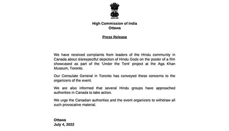 Kaali poster controversy: Indian mission in Canada wants it taken off Toronto exhibition snt