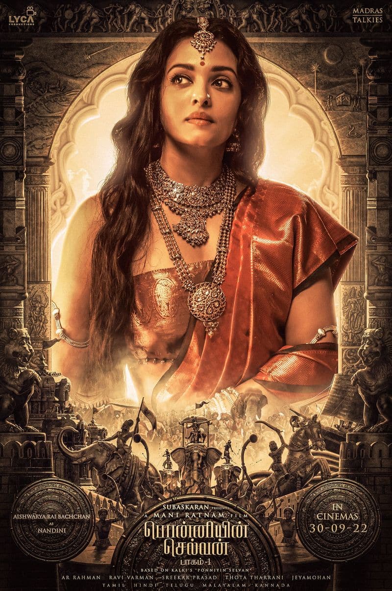 Actress Aishwarya rai played queen Nandhini role in maniratnam's ponniyin selvan