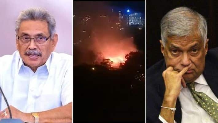 Sri lanka update PM Wickremesinghe's private residence in Colombo set on fire by protestors bsm Sri lanka update PM Wickremesinghe's private residence in Colombo set on fire by protestors bsm